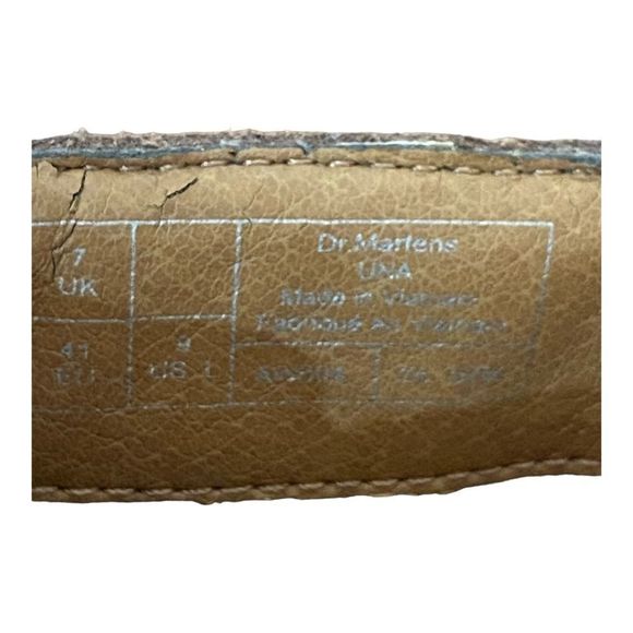 Dr Martens Una Brown Leather Chunky Heel Platform Clog Mule Shoe Sz 9 - Picture 10 of 16